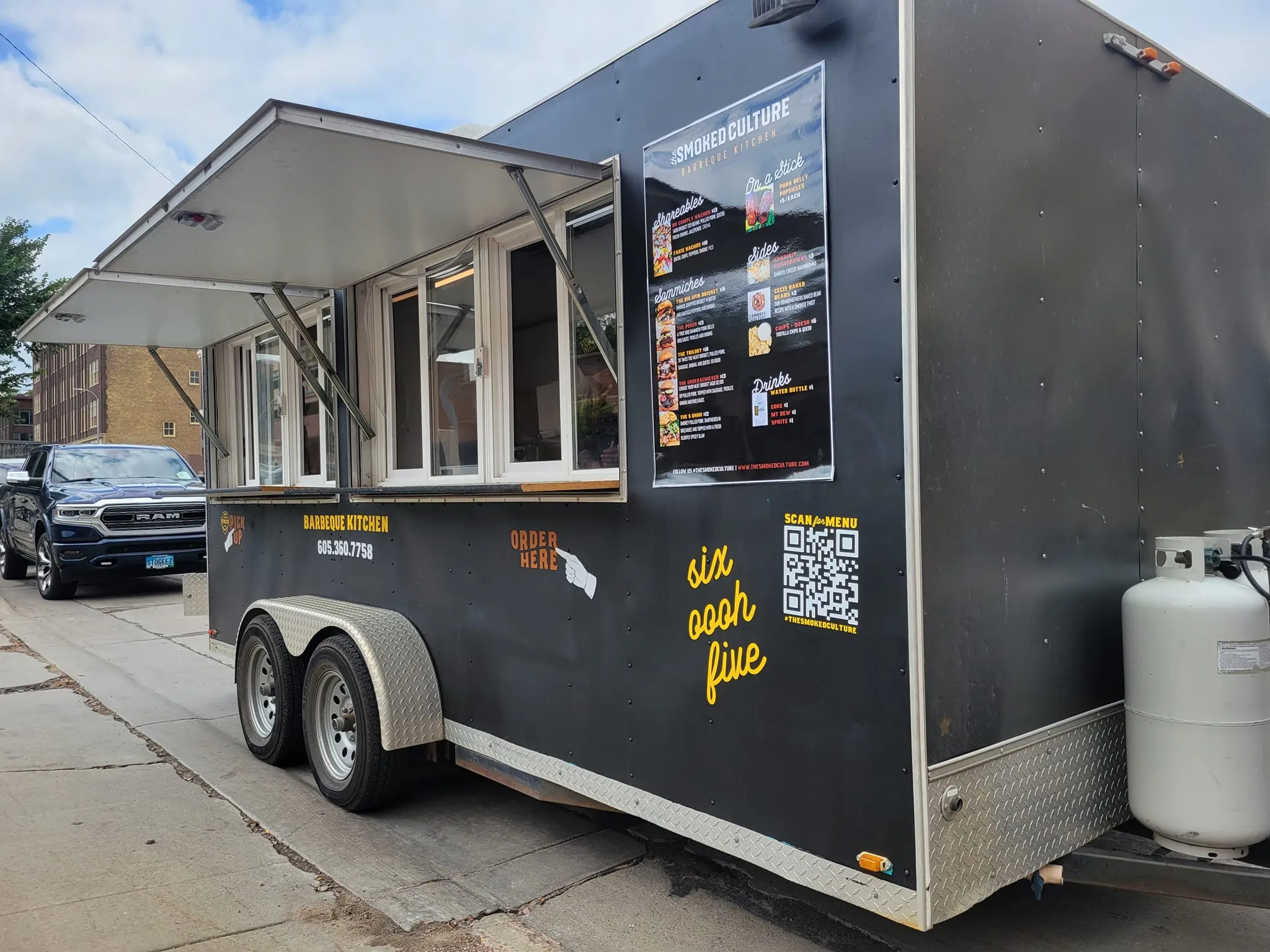 Food truck serving coffee and snacks with bamboo coffee stirrers Food truck serving coffee and snacks with bamboo coffee stirrers