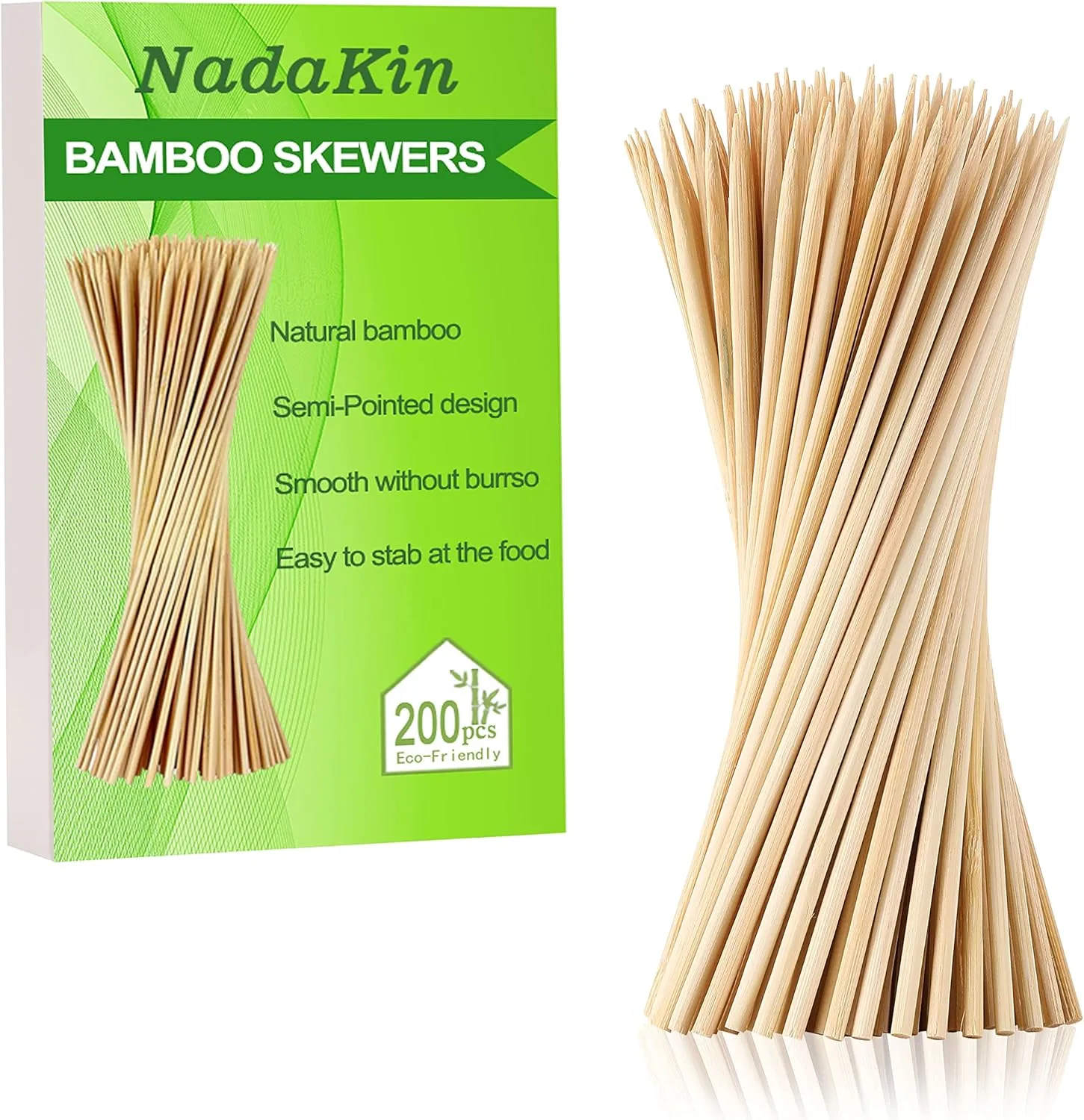 200 Pack 12 Bamboo Skewers NadaKin 200 Pack 12 Bamboo Skewers NadaKin