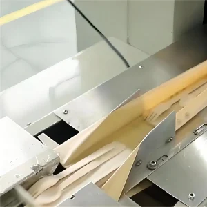 Automated packaging of finished bamboo cutlery sets