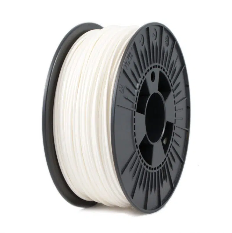 3D printing PLA filament on a plastic spool 3D printing PLA filament on a plastic spool