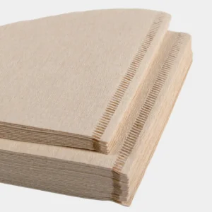 Natural wood pulp coffee filters close up texture