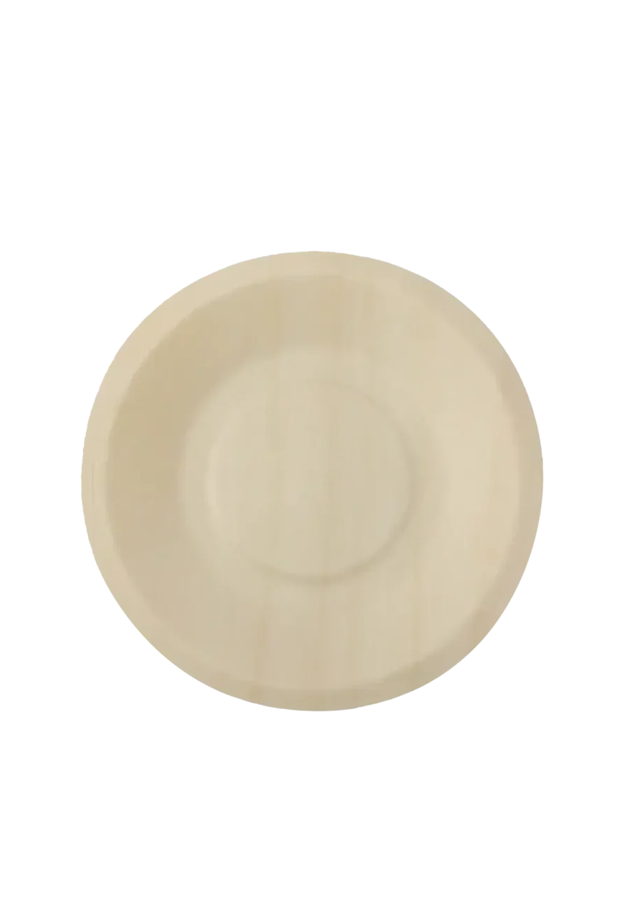 Round wooden plate